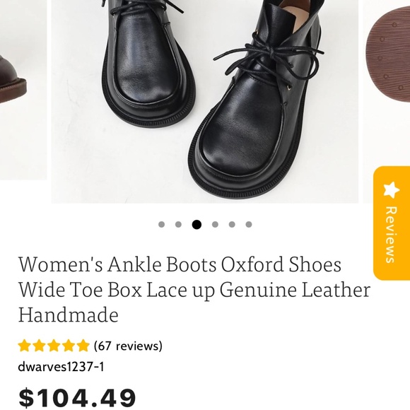 Women's Ankle Boots Oxford Shoes Wide Toe Box Lace up Genuine Leather Handmade - Picture 10 of 10